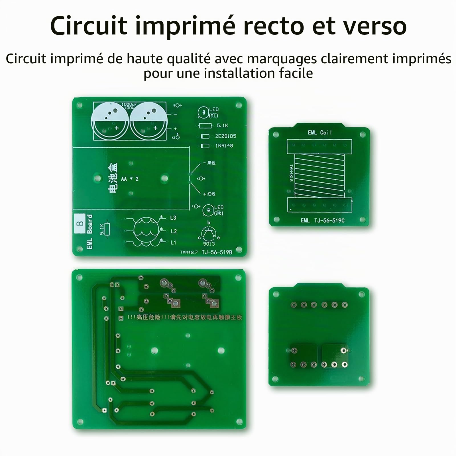 EIELE - Kit de soudage électronique - Émetteur électromagnétique - Kit de jeu de tir créatif - Mini module convertisseur de tension - Kit de soudure pour adultes (soudure nécessaire)
