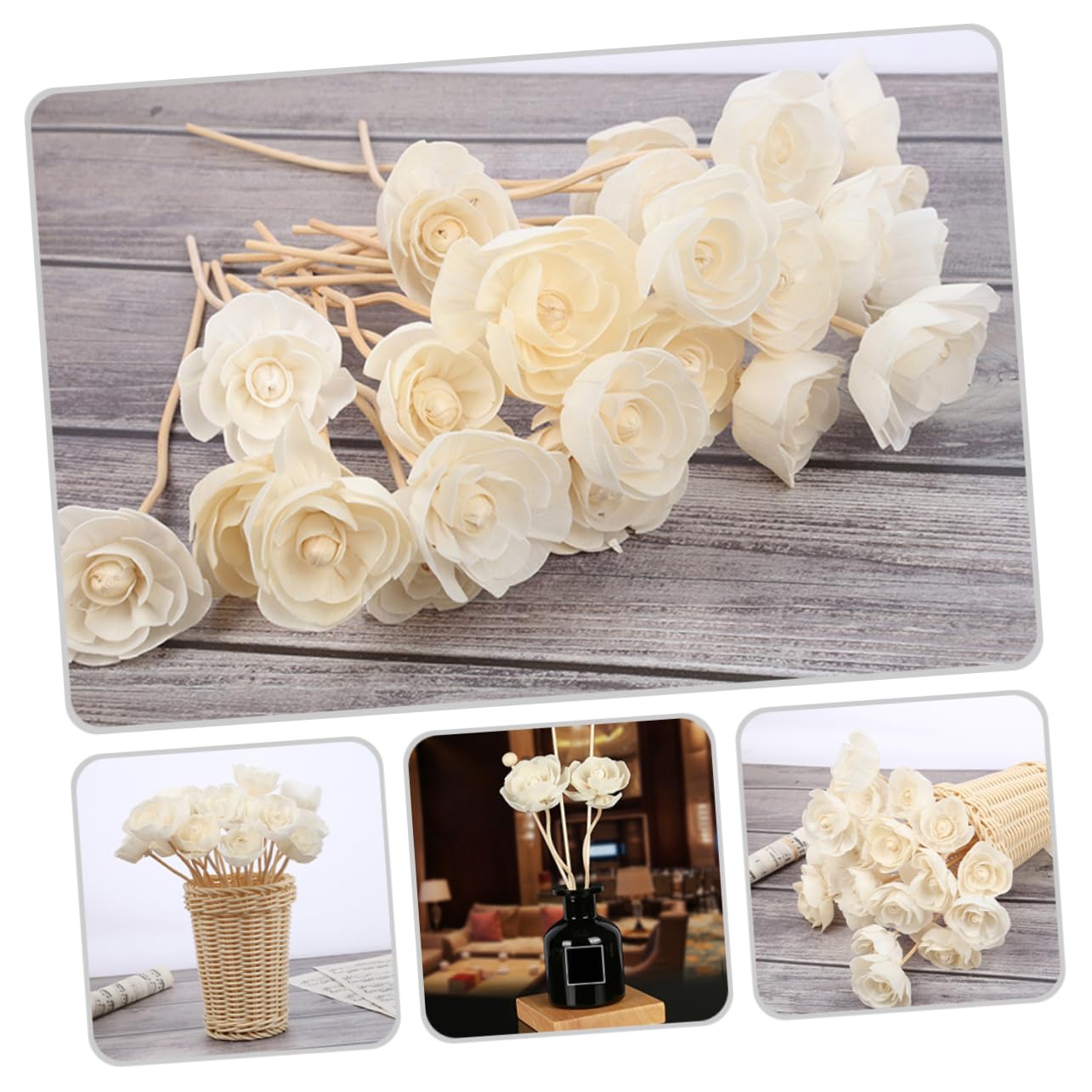 PRETYZOOM 5pcs Simulated Flower Diffuser Sticks Scent Diffuser for Home Aromatherapy