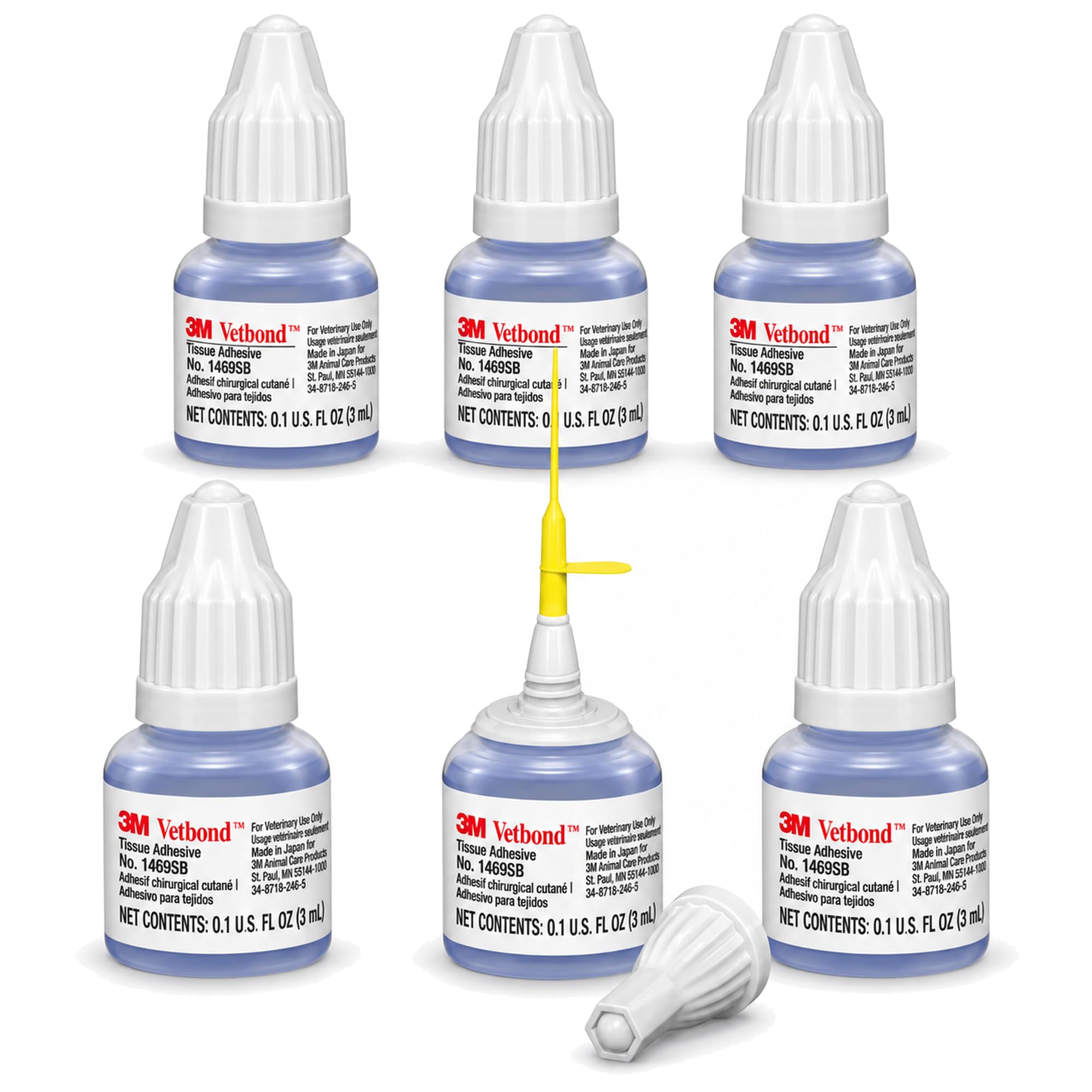 3M Vetbond Tissue Adhesive 0.1 oz (3 mL) – Fast-Acting Veterinary Wound Glue for Pets, Surgical-Grade Skin Adhesive Sealant with Blue Tint for Precise Application, Includes Reusable Applicator Tips — Amazon image 7