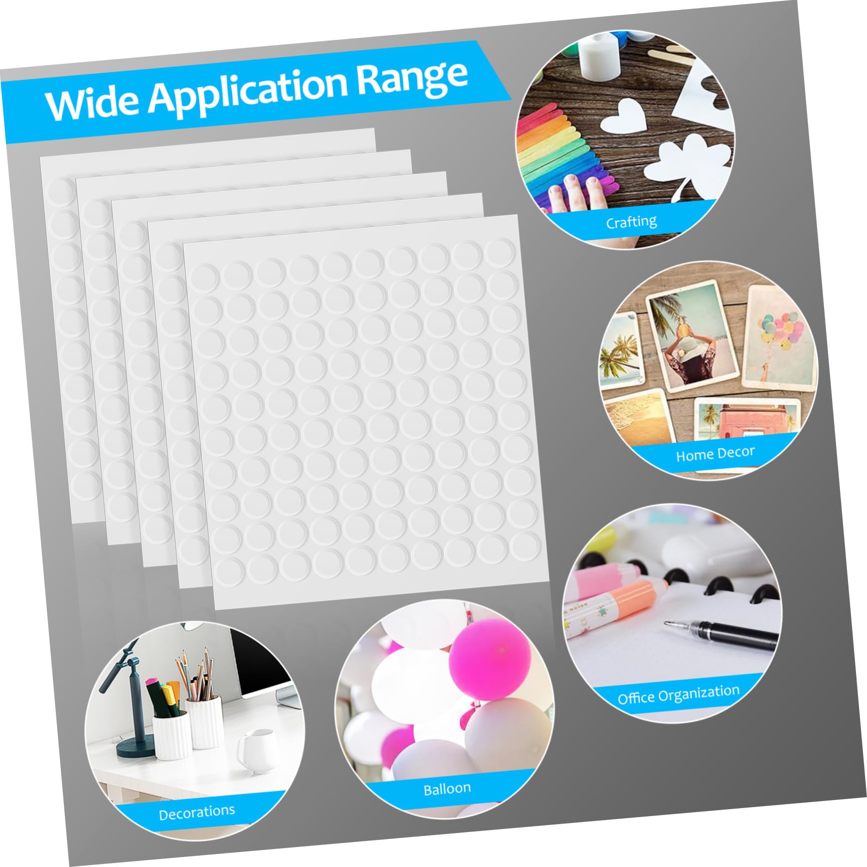 VILLCASE Self-Adhesive Dots Tape Double Sided Adhesive Dots Glue Points Sticky for Wall Hanging