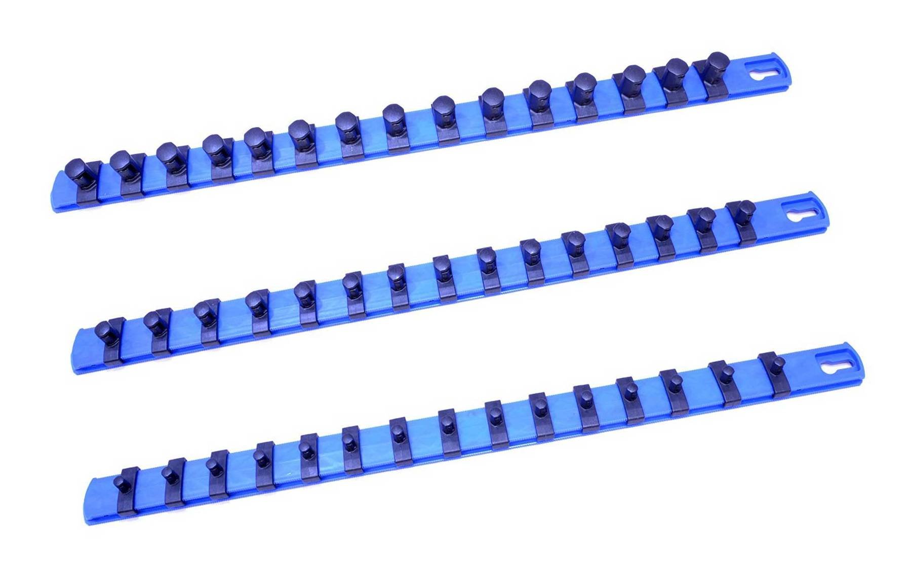 Socket organizer | Holds 45 Sockets | 3-piece Set Blue Twist Lock Socket organizer | Made in USA | T8311