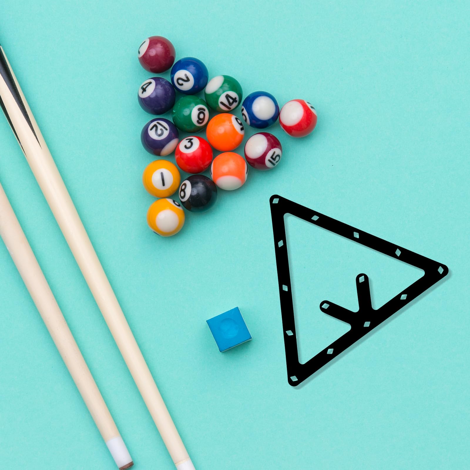 Yuanchu Set triangolo da biliardo, 6 pezzi, Magic Billiard, rack da biliardo, supporto a sfera da biliardo, per 8 palline, 9 palloni e 10 palline, accessori per la casa e le Pr