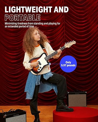 Miniatura 8 de Donner DSJ-100S - Kit de guitarra eléctrica para niños de 30 pulgadas, para principiantes, pequeña guitarra eléctrica de estilo TC, en paquete de