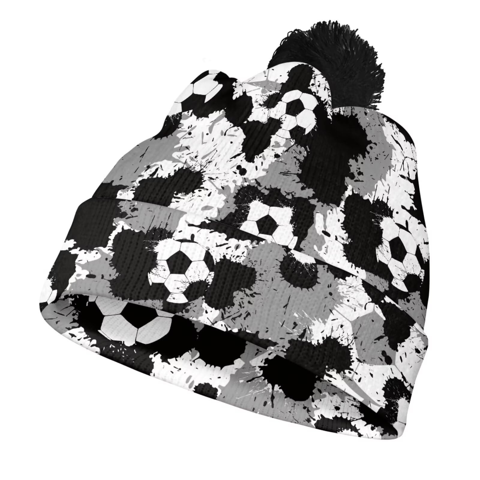 Uorisanigo Winter Hats for Boys Beanie with Pom for Kids Ages 4-12 Warm Knit Hat