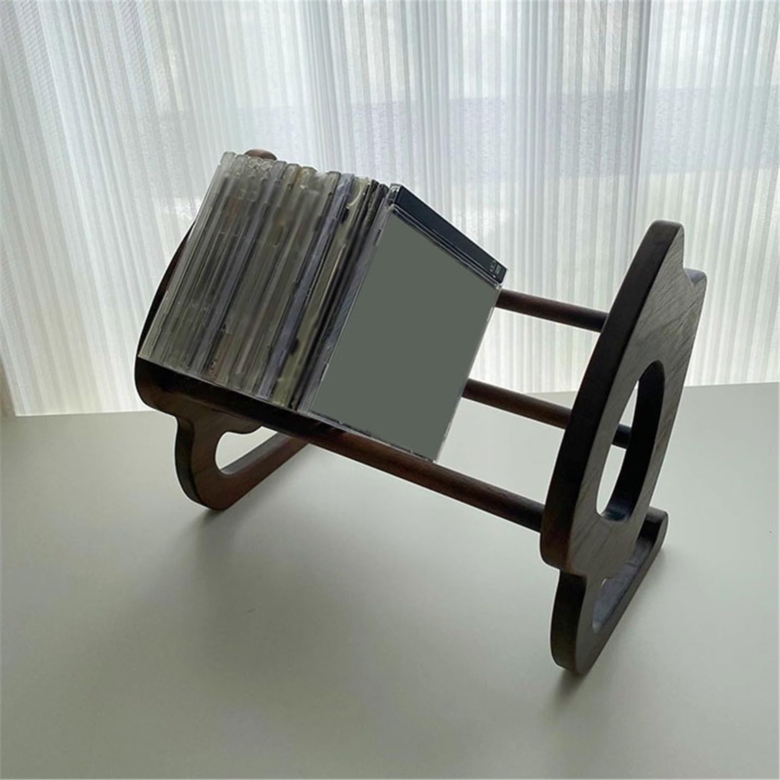 Custodia per CD Scaffale porta CD con mensola espositiva in legno aperta for ufficio domestico Portadischi