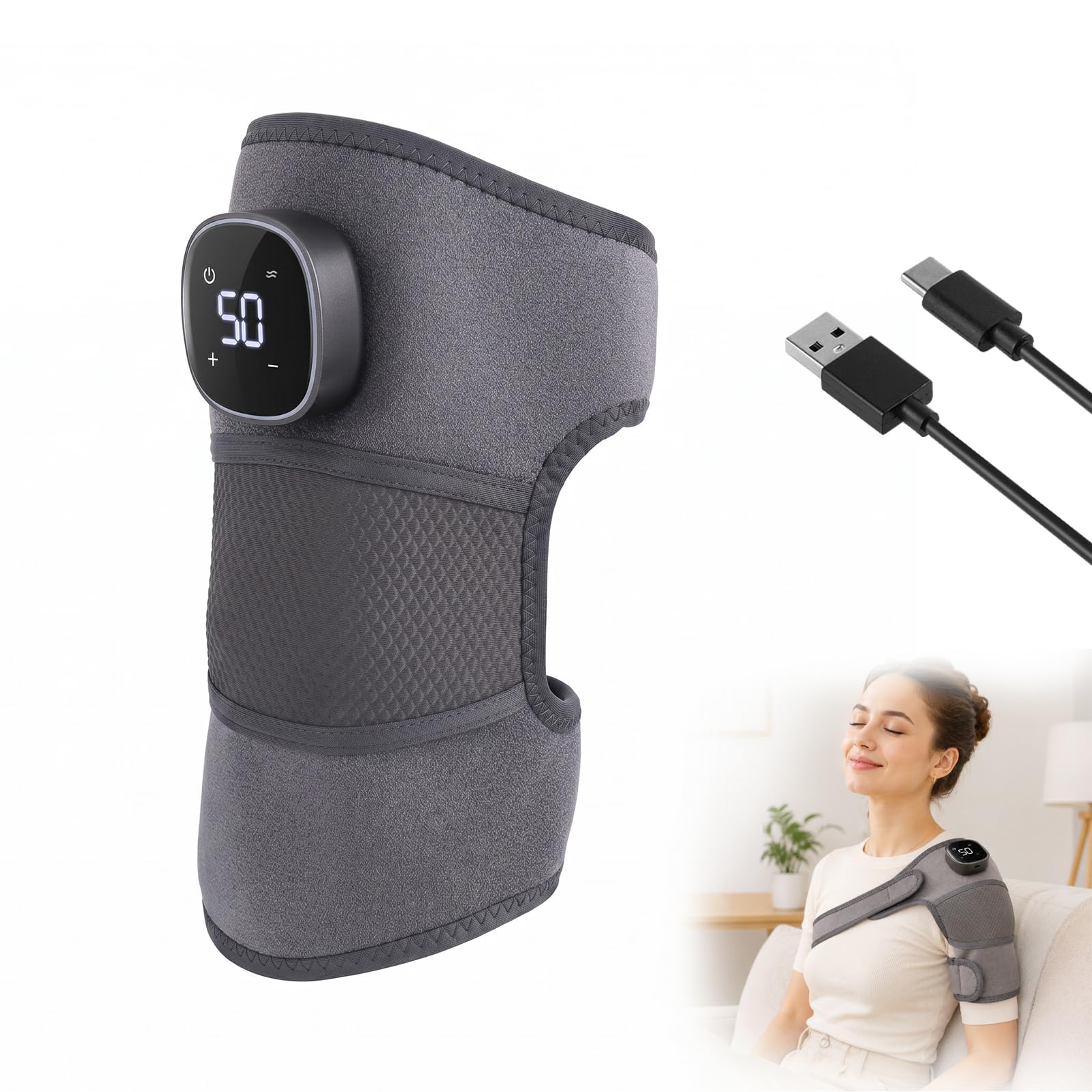Hewelth Triple Method Schulter-Massagegerät, Hewelth Triple Method Shoulder Massager, Hewelth Schultermassage für Zuhause Büro und Unterwegs