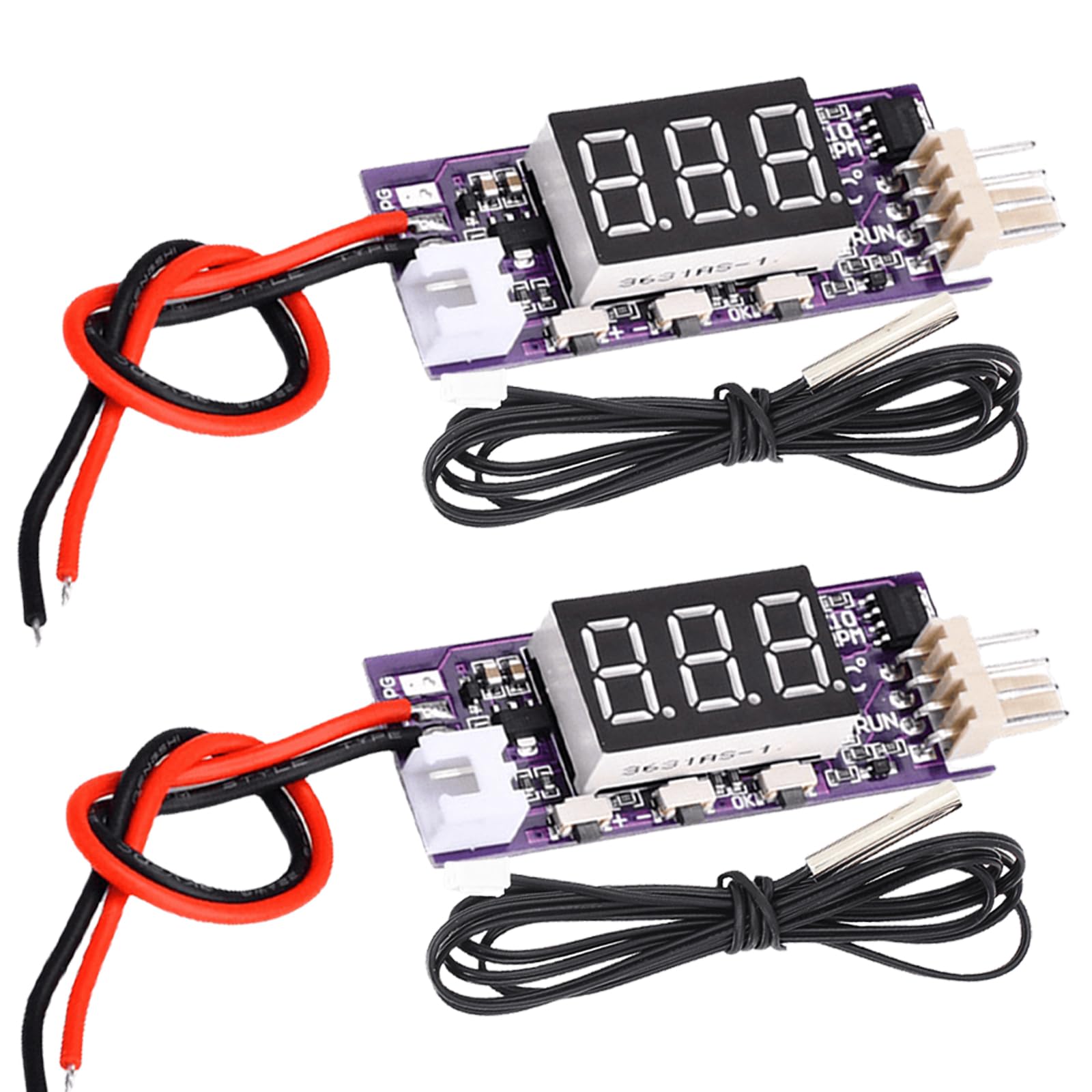 2 moduli PWM Fan Speed Control, DC 12 V, 3 A, 4 fili, controllo ventola con sonde, controller PWM, regolatore automatico della temperatura, sensore NTC, modulo di controllo della velocità della