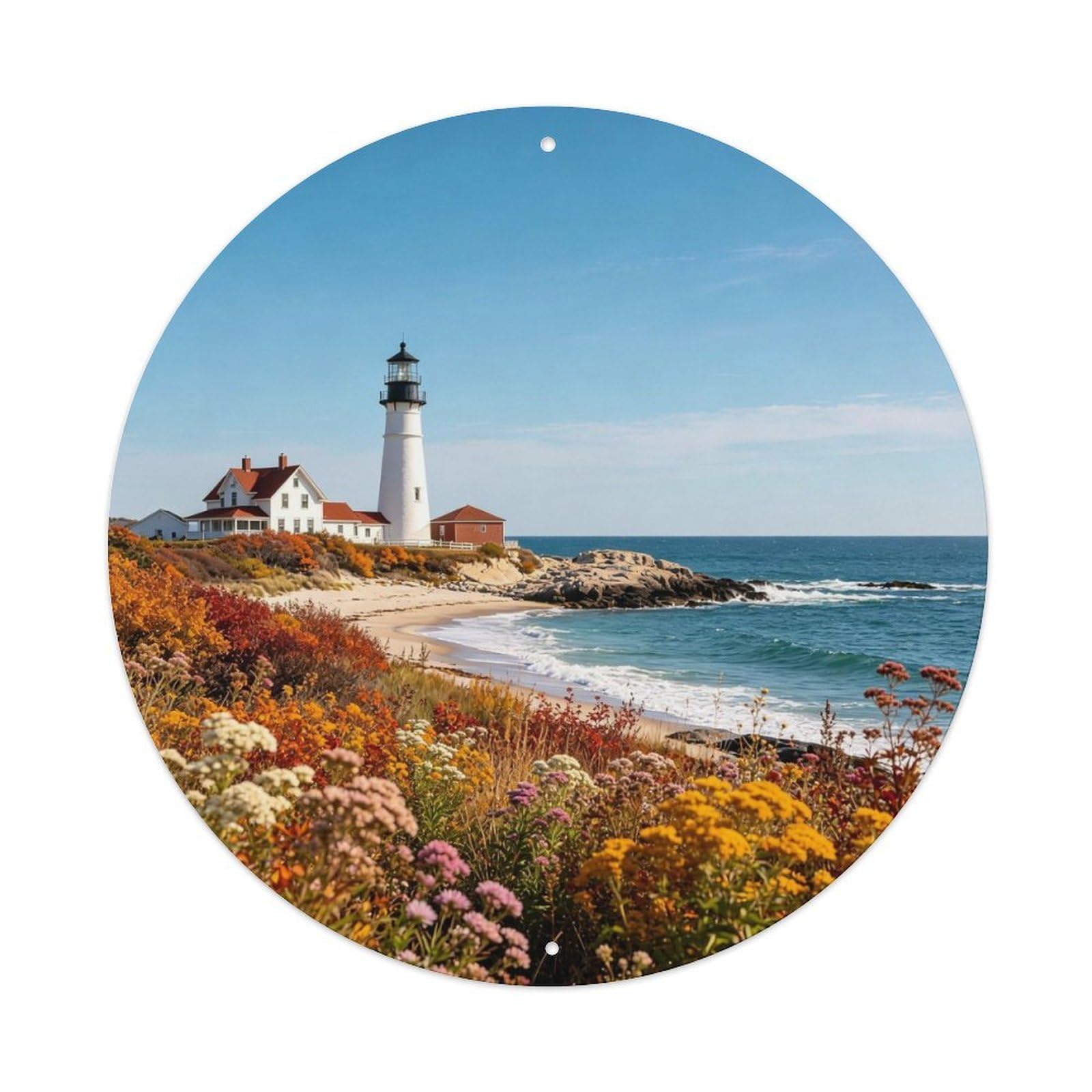 Cape Cod Lighthouse Autumn Coast Metal Tin Sign Plaque
