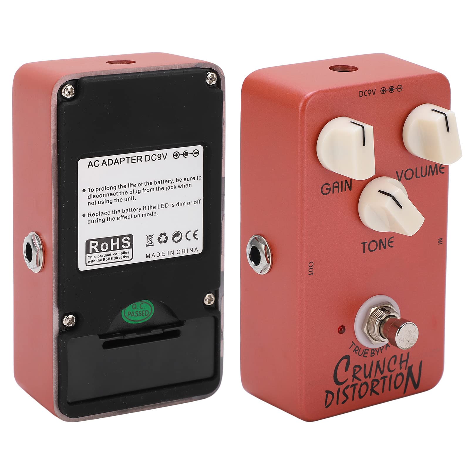 Pedale di distorsione Pedali effetto per chitarra monoblocco in metallo rosso scuro classico rock britannico true bypass per chitarristi elettrici