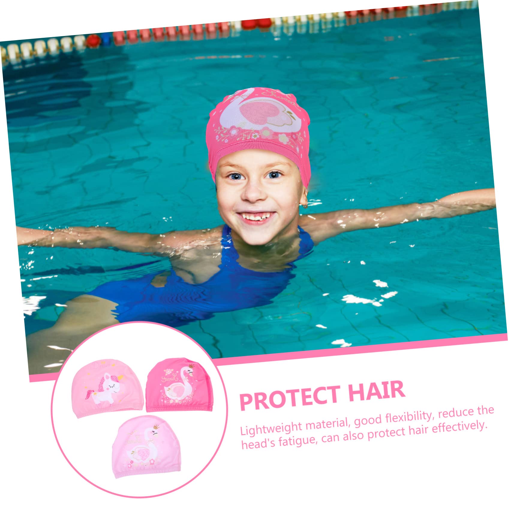 BESPORTBLE Cuffia Da Nuoto Caps Cuffie Da Doccia Per Cuffie Da Nuoto Cuffie Da Bagno Dei Cartoni Animati Cappelli Da Bagno Swim Capp Per Rosa Poliestere