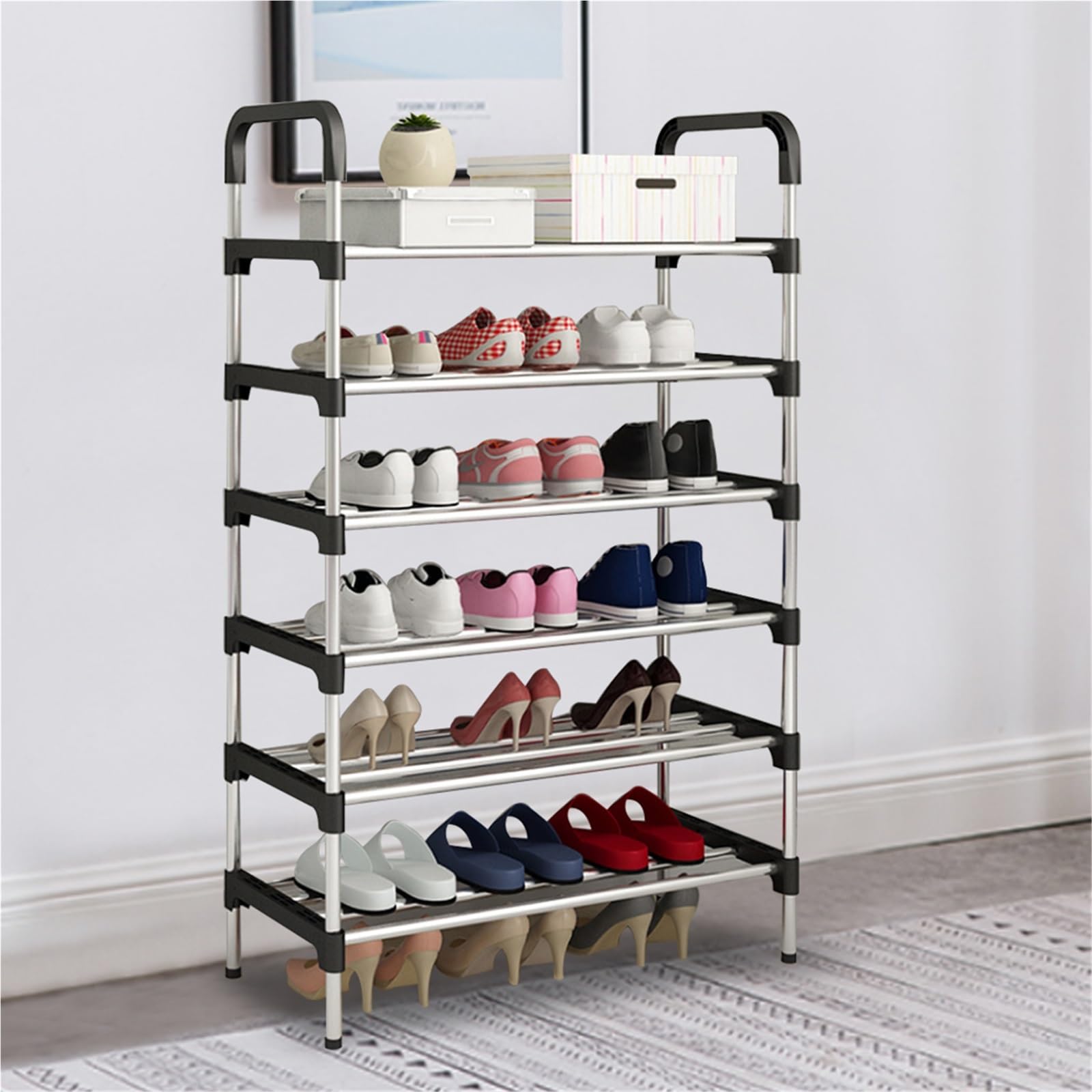 Multi-Layer Stackable Shoe Rack Entrance Door Storage