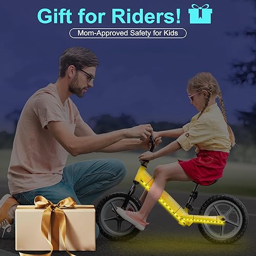 Miniatura 7 de 2 luces de bicicleta de 16 pulgadas para montar por la noche con caja de batería, muchos modos intermitentes, control de aplicación, luces RGB para