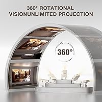 Vista 2 de [Aplicación con Licencia Oficial y Enfoque Automático] Mini Proyector Inteligente con WiFi y Bluetooth, XuanPad Proyector de Películas con Soporte