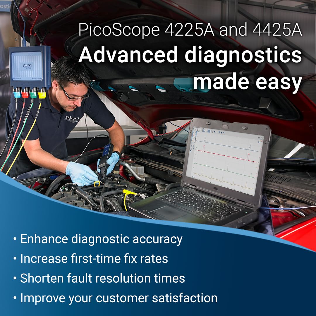 Pico Technology PicoScope 4225A Kfz Diagnose Oszilloskop Automobil 2 Kanäle USB PC 2 Kanal Starter Kit PQ175