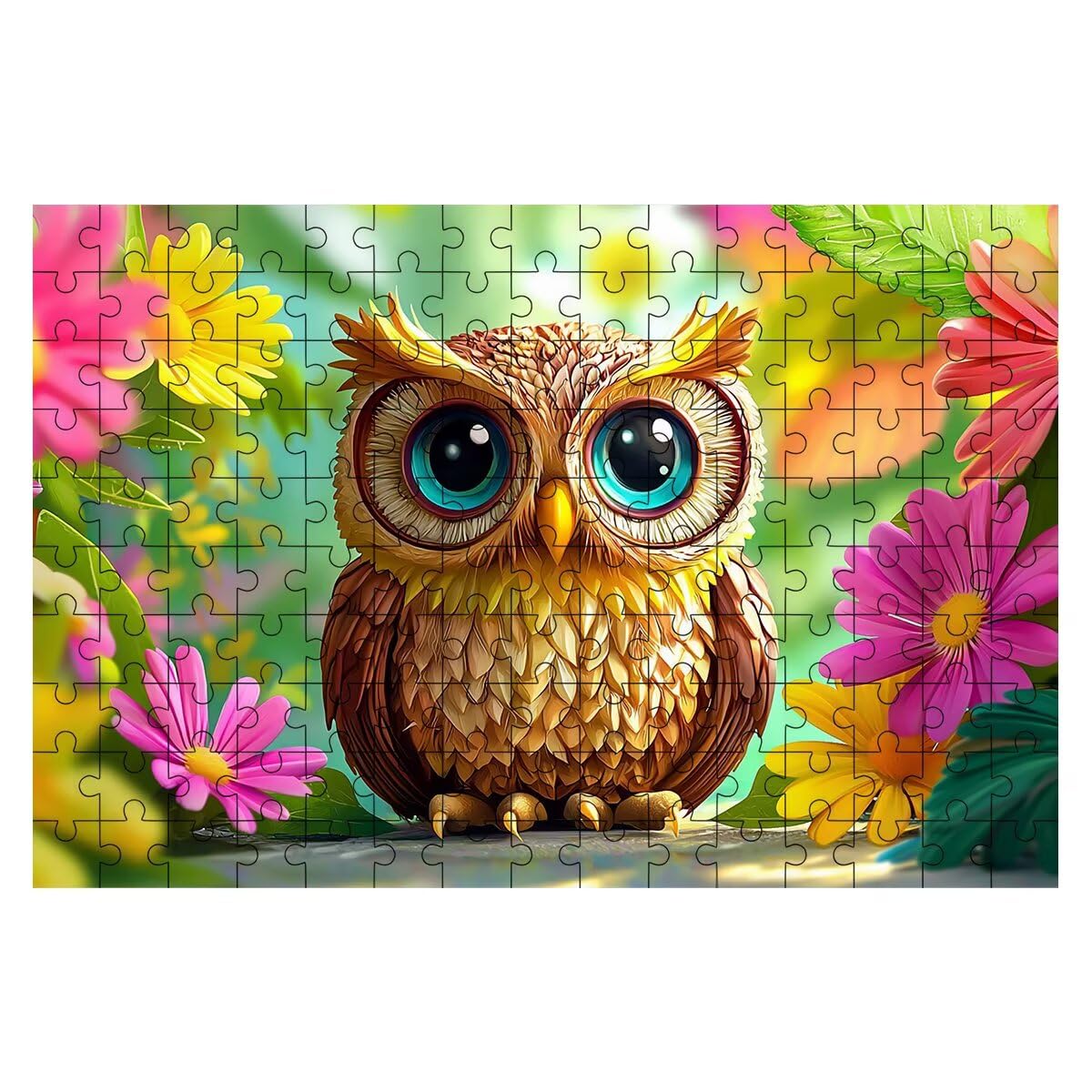 Puzzle 5000 elementów sowy, puzzle kwiat dla dorosłych, klasyczne puzzle gry edukacyjne do aktywności rodzinnej, najwyższej jakości drewniane puzzle z pudełkiem na prezent dla mężczyzn prezent dla