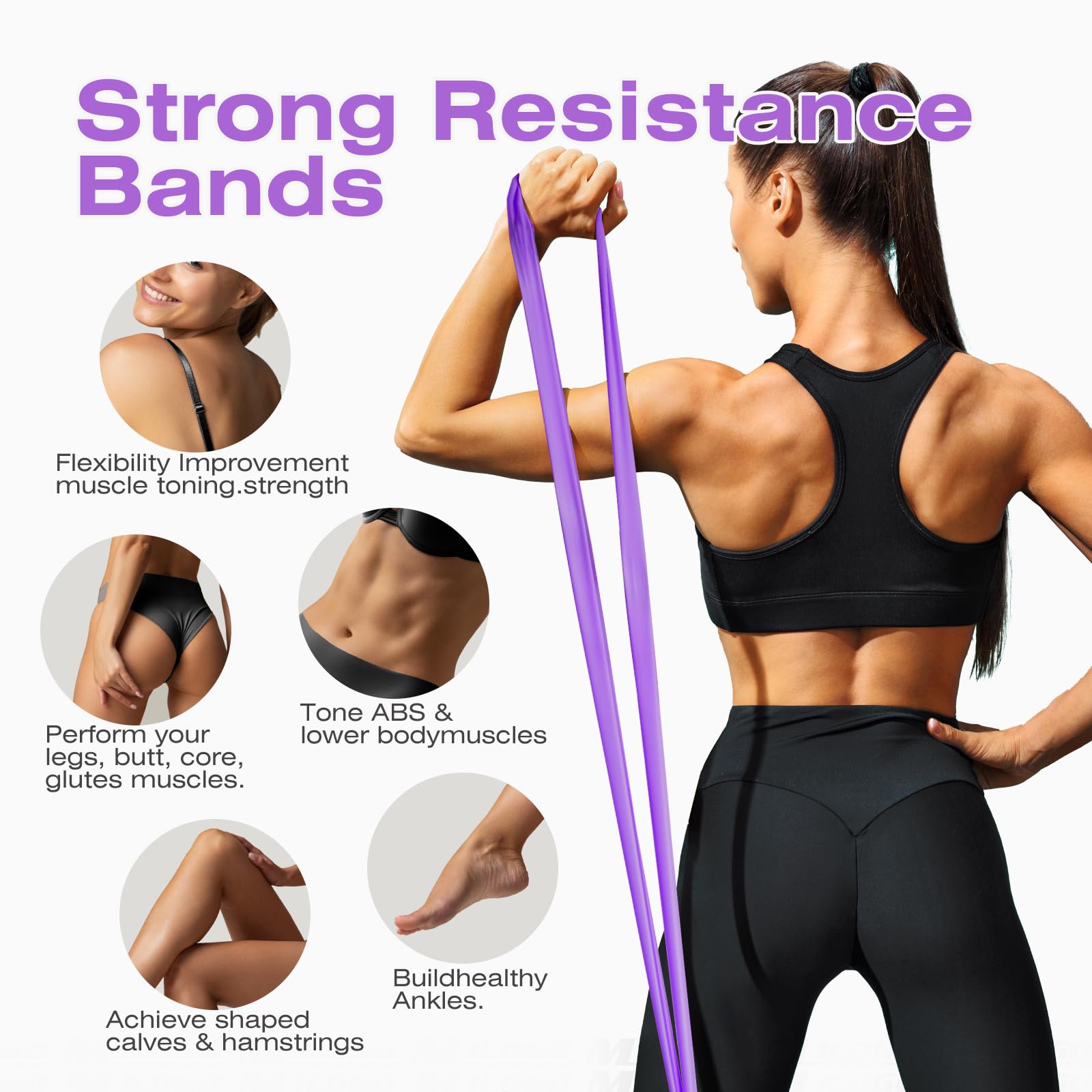 Fascia elastica di resistenza, 45,7 m, per esercizi e fitness, per allenamento a casa, fisioterapia e yoga