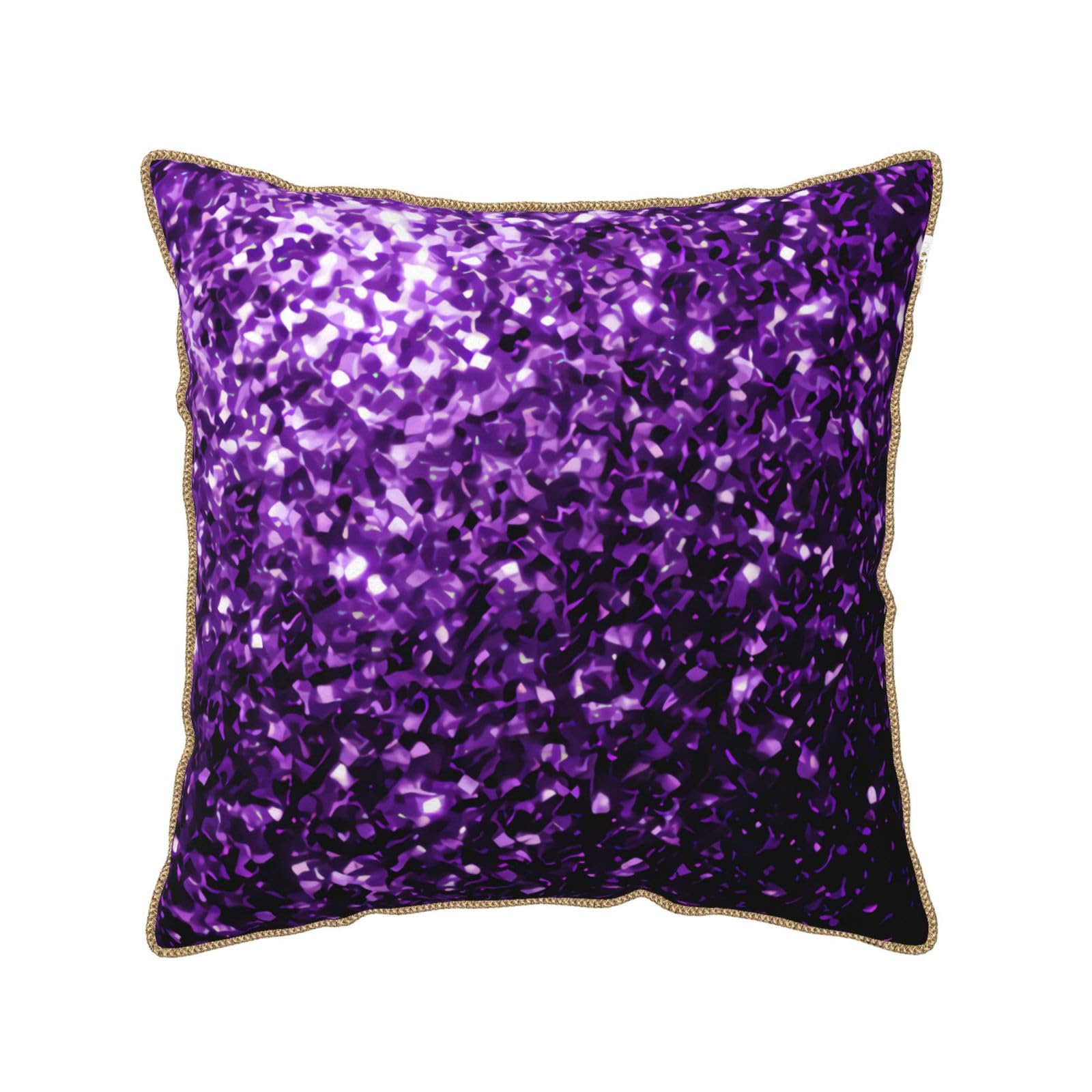 Housse de coussin en velours violet à imprimé pailleté doux