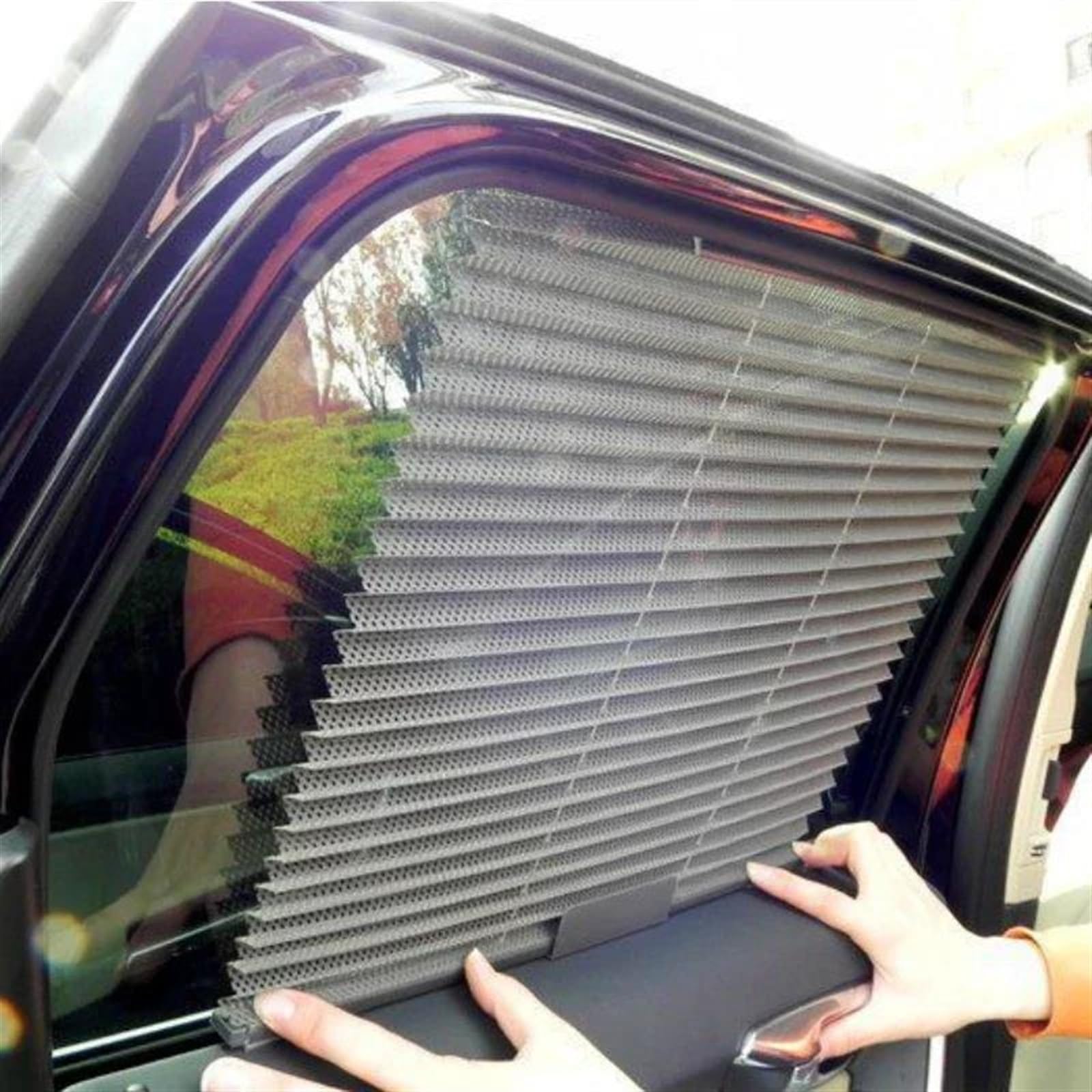 Cortinas Divisorias Coche Parasol Retráctil Automático Universal para Ventana Lateral De Coche, Parasol De Malla, Persianas, Protector Solar Cortinas De Protección UV 4 Uds. Rayos UV Parasol