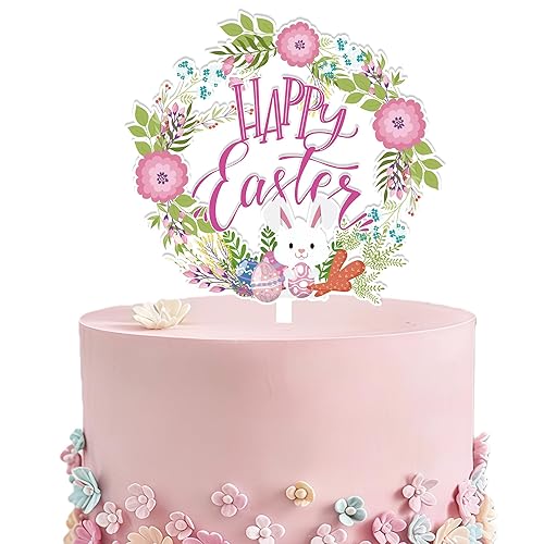 Easter Cake Topper Featuring Easter Eggs Bees Bunnies and Carrots