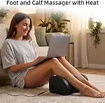 Cotsoco Massager pour les pieds avec chaleur, Massager pour les pieds, 3 modes Shiatsu avec rouleau de massage, Massager pour les pieds et les mollets, Idéal pour se détendre à la maison ou au bureau, Cadeaux pour la fête des pères et des mères - Noir