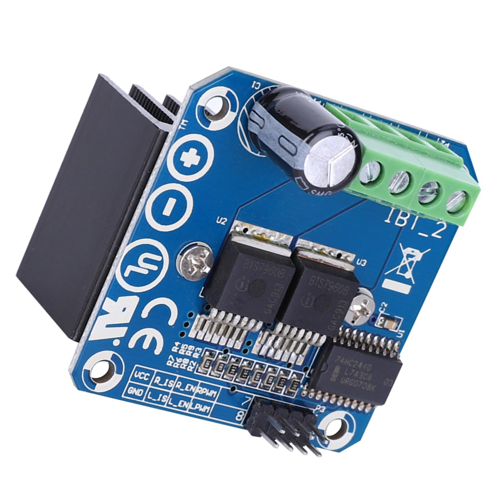 Eujgoov Motor Drive Module 43A Motor Drive Controller Board High Power H Bridge Motor Stepper Electric Components for Smart Car