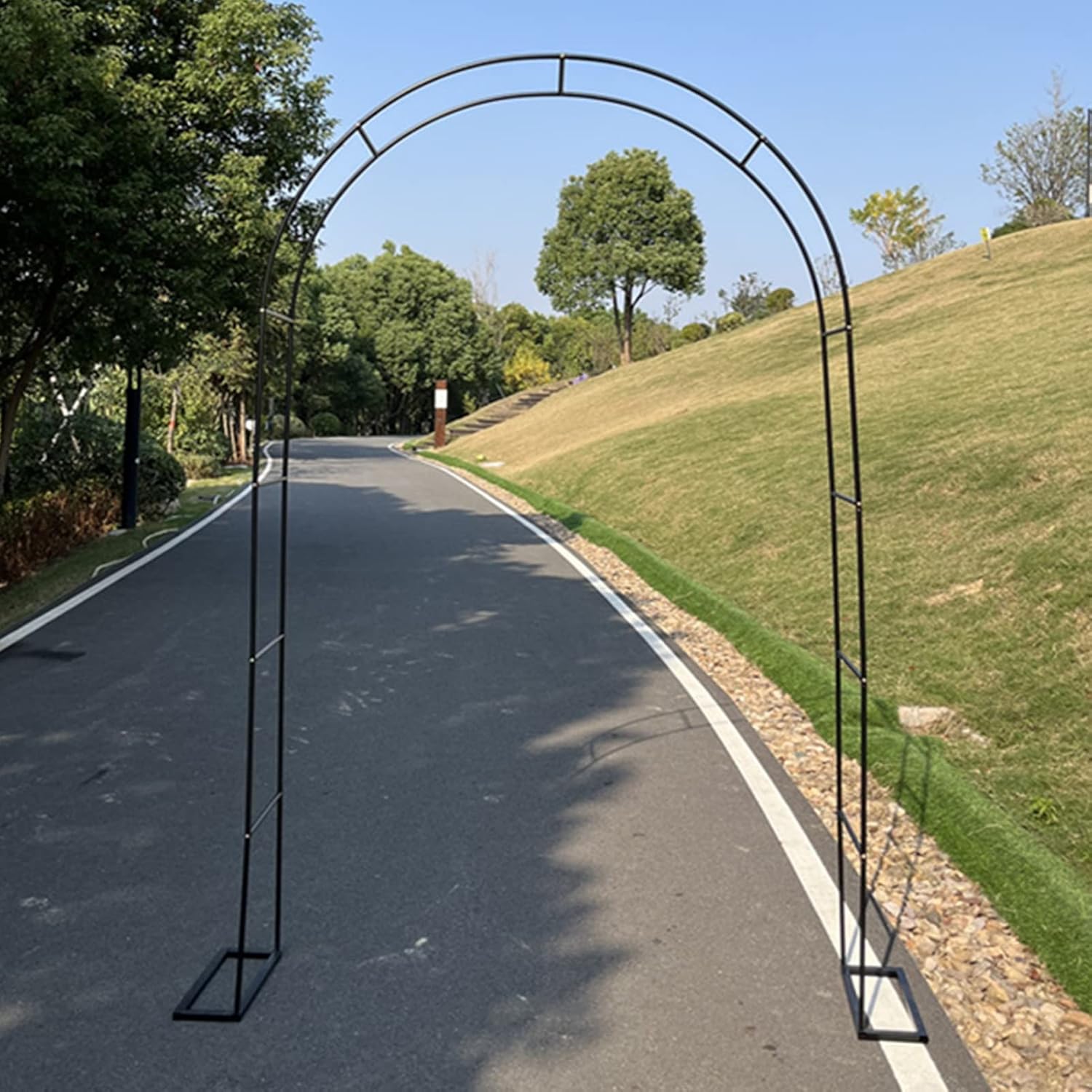 Rose arch, Metal Garden arch Weather Resistant, Plant Climbing Archway Trellis, Easy To Install Pergola Arbor Stand, for Backyard, Patio, Lawn Wedding Decor Arches ( Color : White , Size : 280x220x25c