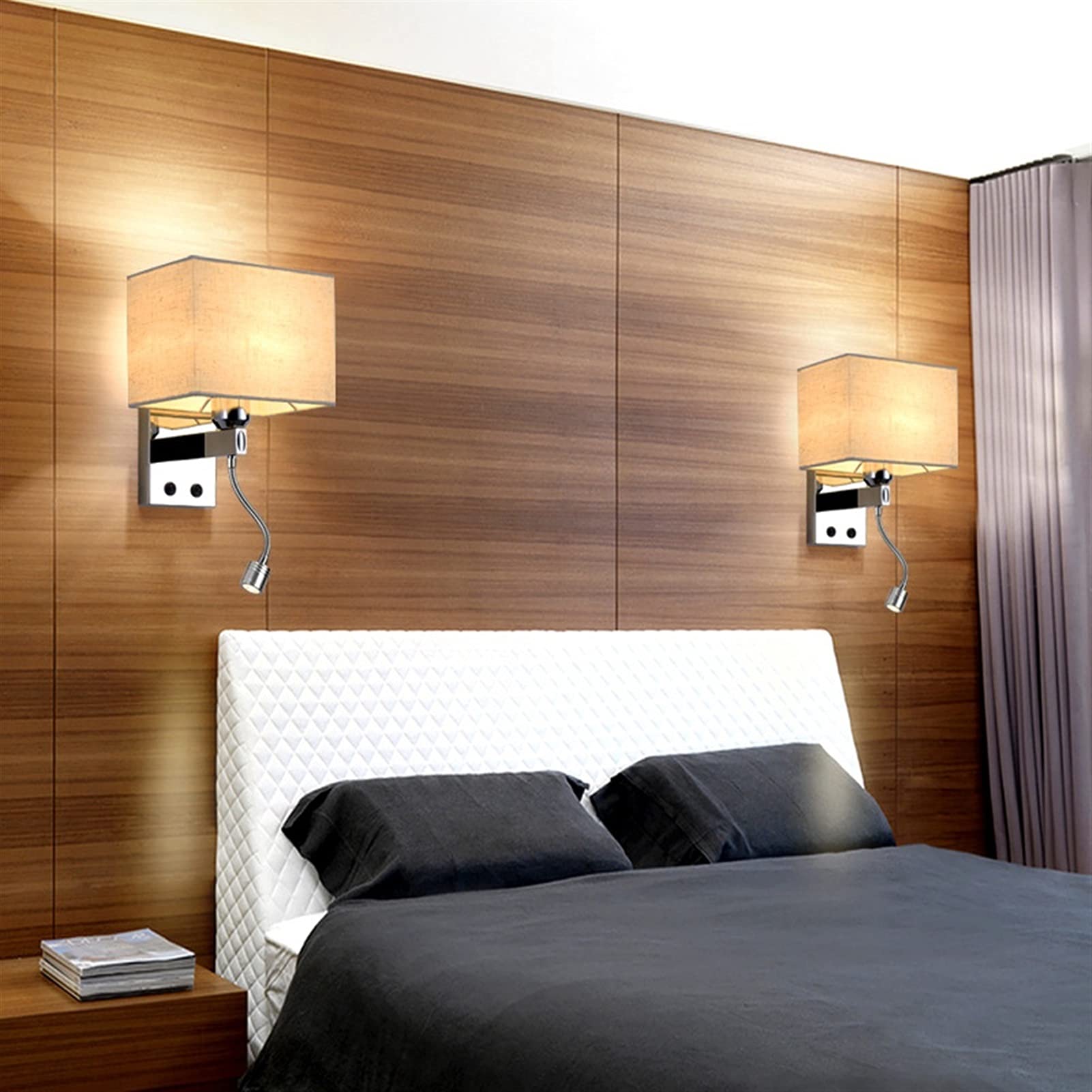 Indoor Wall Lamp LED Bedside Reading Wall Light Fixture, Modern - View #6