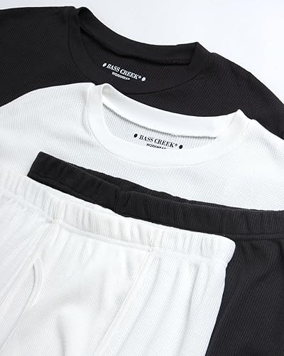 Miniatura 3 de Bass Creek Outfitters Conjunto de ropa interior térmica para hombre, camisa de punto gofre de 4 piezas y pantalones largos, juego de capa base para