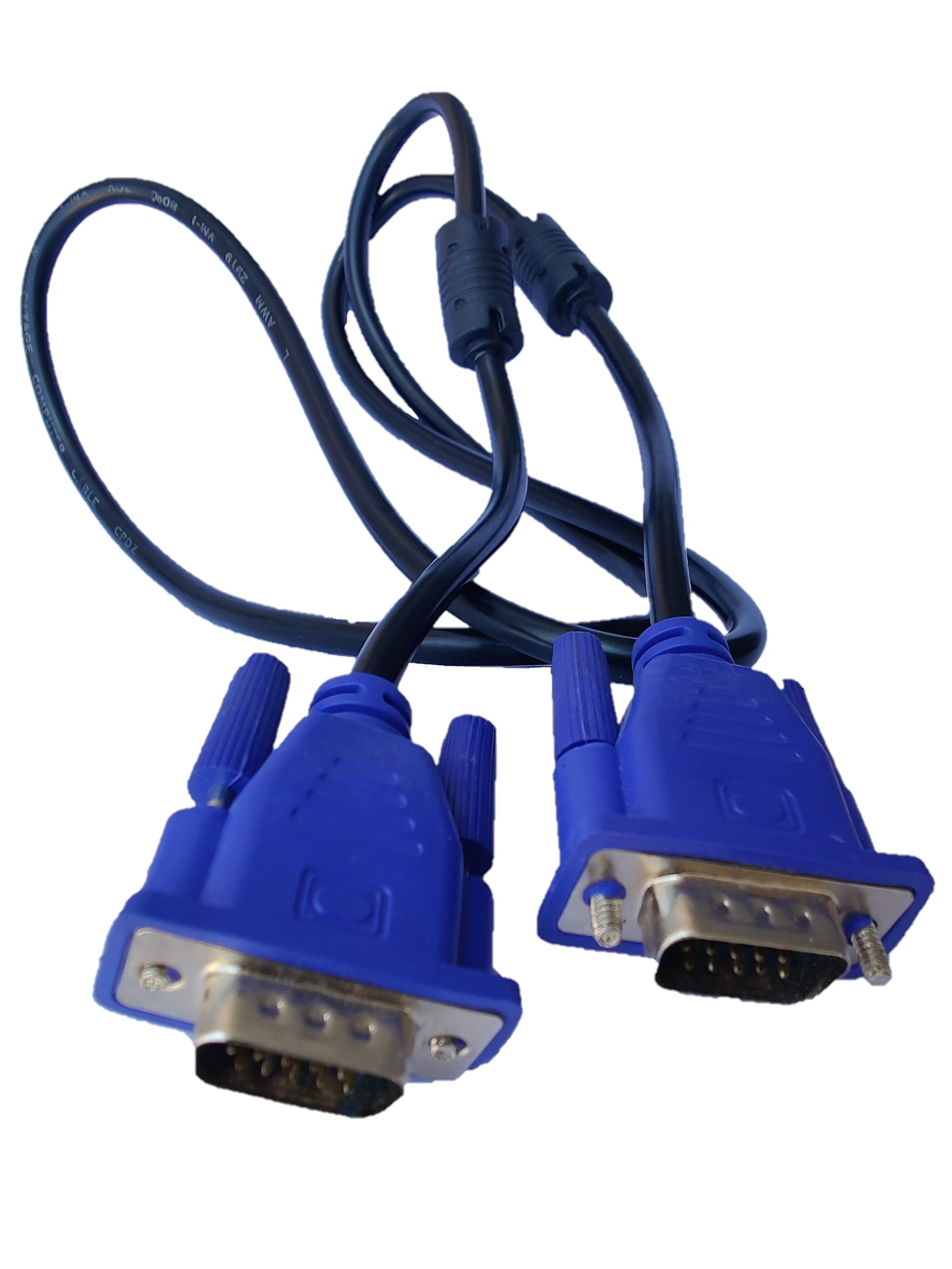 Anjo Full Copper VGA Cable 1.2 Meter/3.10 Feet, 15 Pin Male to Male, Support High Resolution HD Videos/PC/Monitor/Laptop/LCD/LED/Plasma/Projector/TFT and all VGA supported devices (Blue Colour). (B09JBX5523) Amazon Price History, Amazon Price Tracker