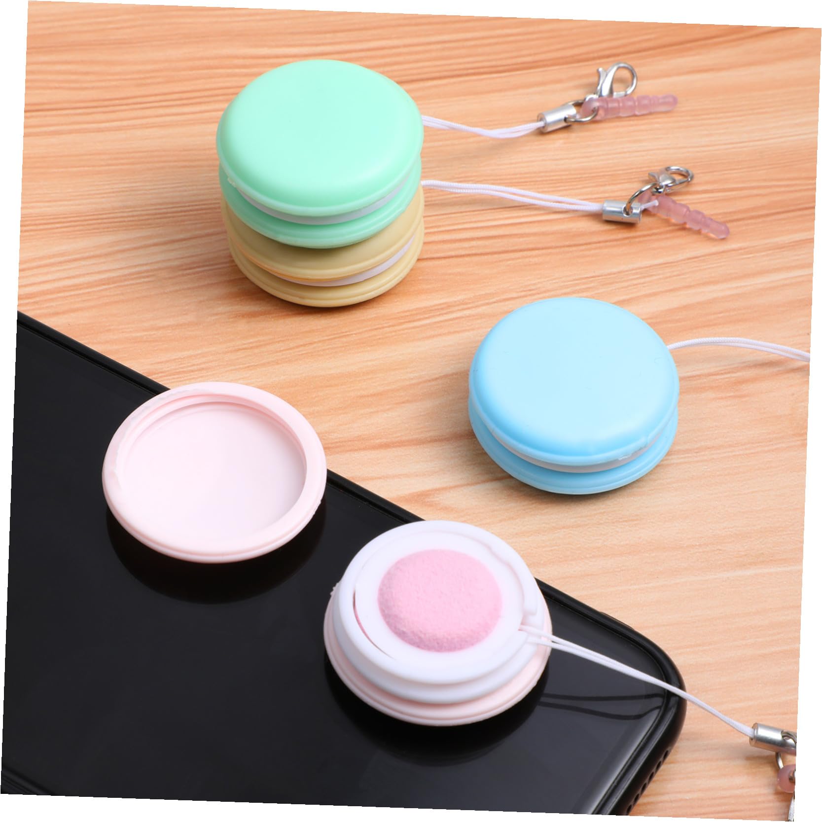 Nettoyeur D'écran Macaron 4 Pièces Silicone PP avec Lanière