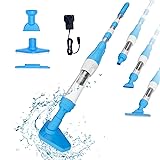 PoolyPoly Poolsauger Kabellos mit Akku, 3 en 1 Pool Handsauger Bodensauger, Poolreiniger mit Teleskopstange