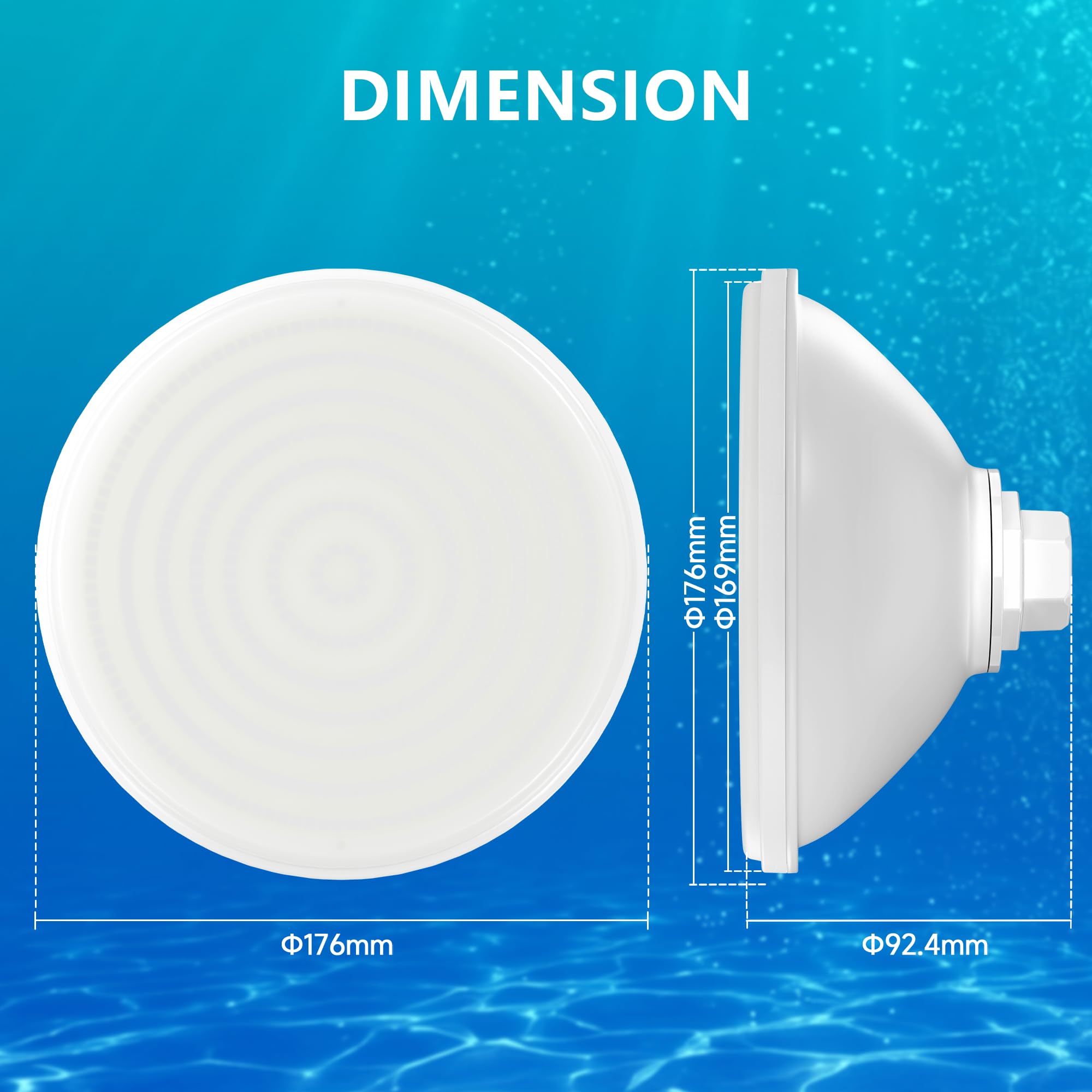 LED Poolbeleuchtung PAR56, 30W Harz Gefüllt Unterwasserscheinwerfer RGB Mehrfar Dimmbar mit Fernbedienung, 1200lm, 2/4/6H Timer, IP68 Wasserdichte Schwimmbadlampe Einbauniesche, 12V AC