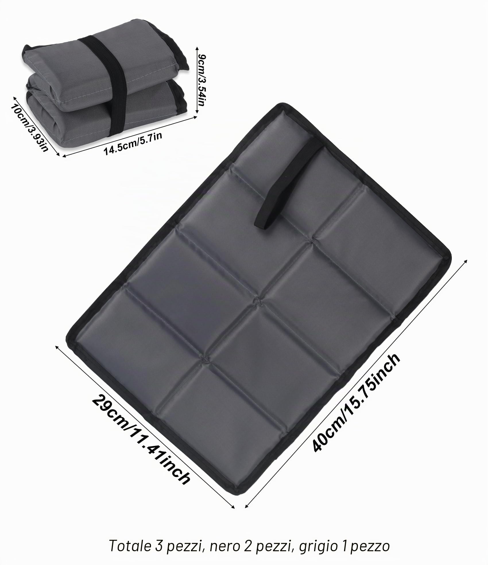 2 Pz Tappetino Pieghevole Campeggio Outdoor, Tappetino Campeggio Oxford, Cuscino Pieghevole per Esterni Impermeabile, Cuscino Sedile per Viaggi Escursionismo Parco Picnic, con 2 Borse Portaoggetti