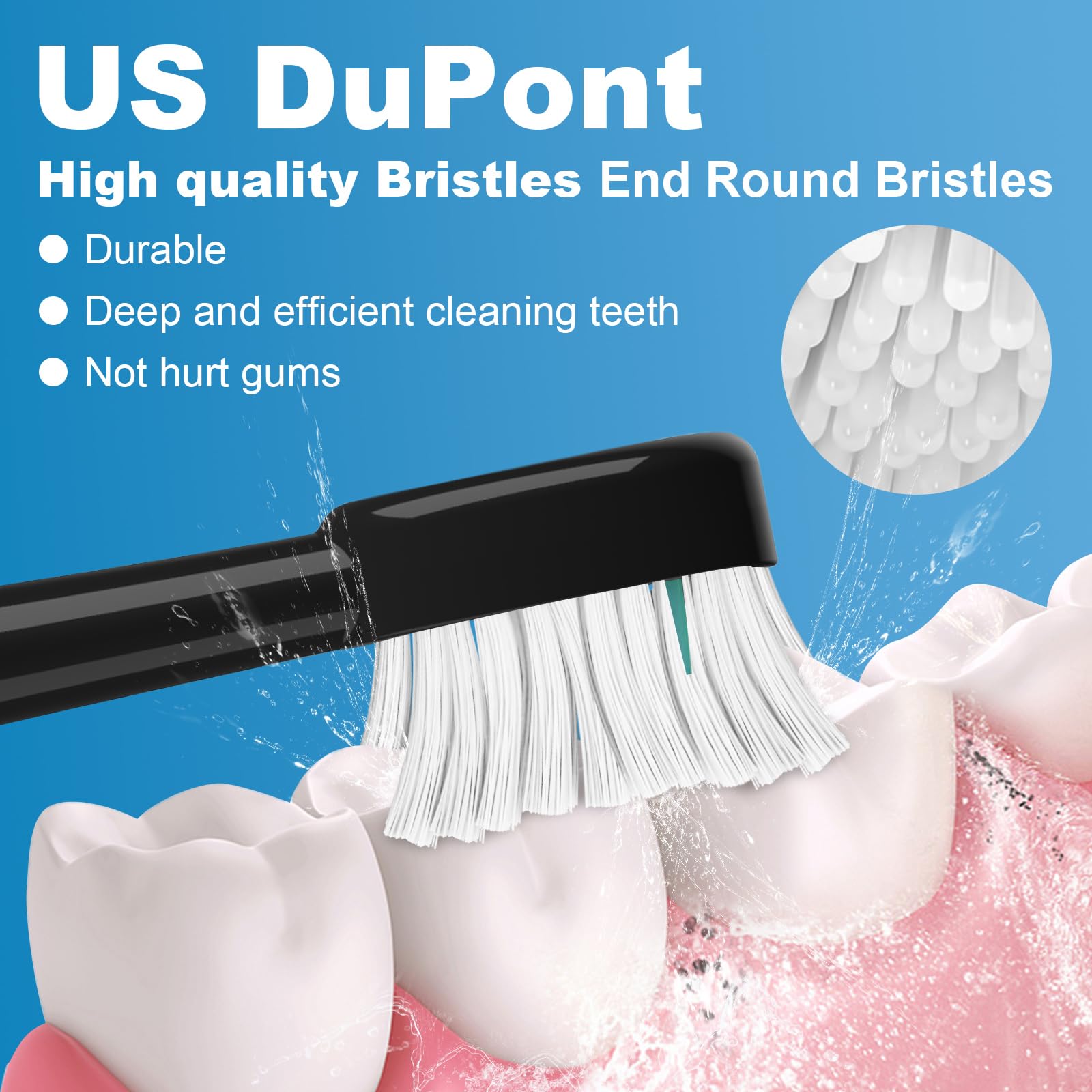 Cabezales de repuesto para cepillo de dientes WaterPik Sonic-Fusion 2.0 (SF-03/SF-04) y cepillo de dientes Sonic-Fusion (SF-01/SF-02), 6 unidades, color negro con cubiertas