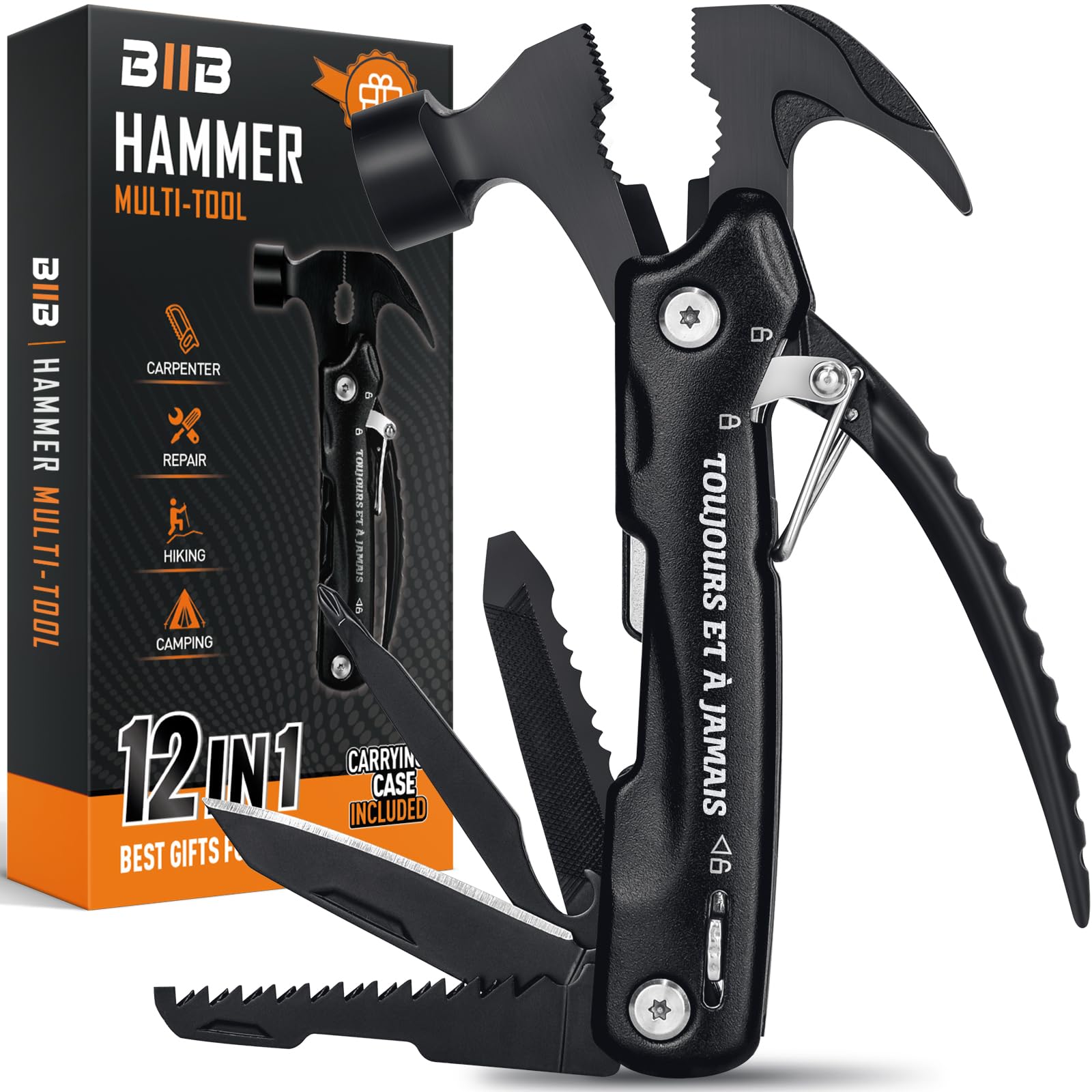 BIIB Regalo de San Valentín para hombres, herramienta multifunción 12 en 1, regalo de cumpleaños de San Valentín para hombres, artilugio útil inusual, accesorios de camping para papá, idea original de