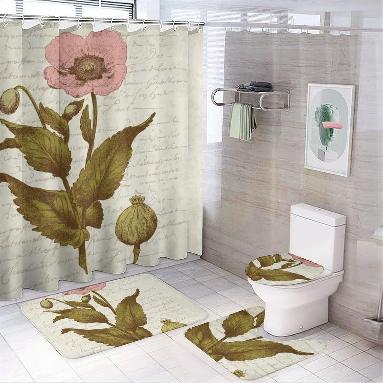 Rideau de douche vintage floral : créez une salle de bain style campagnard estival