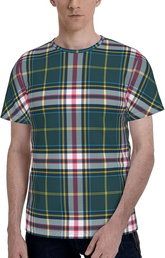 Amazon Co Jp タータンチェック Tシャツメンズ 半袖プリント 夏 カジュアルファッション 人気 クルーネック ゆったりとしたスポーツの快適性 ユニセックス ファッション