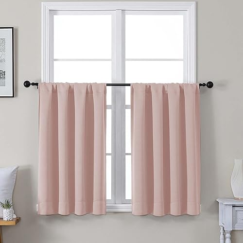 Miniatura 113 de Gwine - Cortinas opacas negras para dormitorio de 84 pulgadas de largo, juego de 2 paneles, cortinas sólidas reductoras de ruido con aislamiento