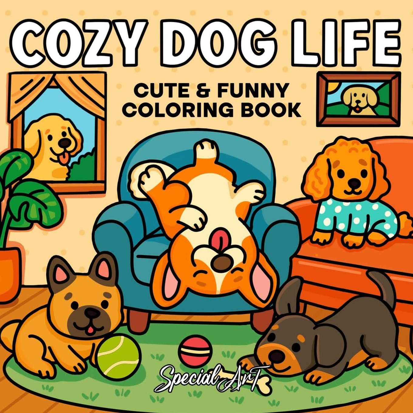 Cozy Dog Life: A Delightful and Easy Coloring Book of Playful Pups and Relaxing Moments: 2.3 (Cozy Cat & Dog Coloring Book)