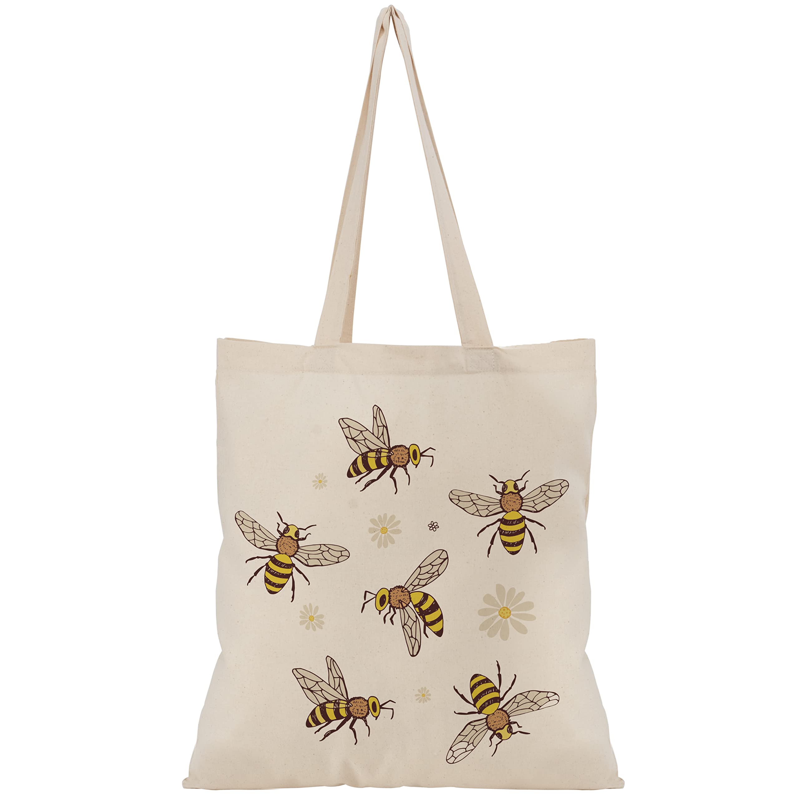 Canvas Tote Bag for Women - Aesthetic Shoulder Bags Beach Bag - Large Reusable Shopping Bags - Christmas, Teachers, Mom Gifts (Bees)