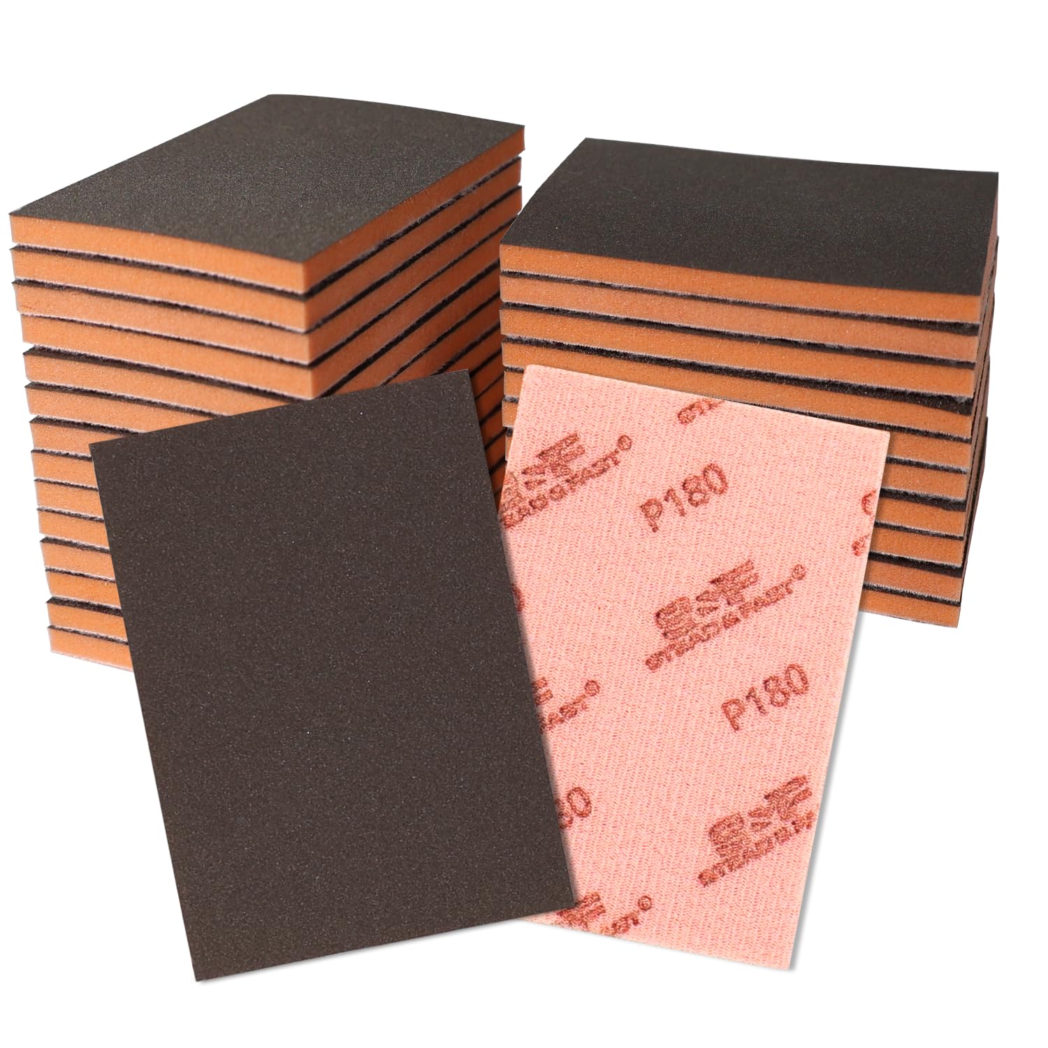 Sanding Sponges Assortment 24 Pcs, 180-3000 Grit Foam Sanding Pads 2.8 x 3.9 Inch, Wet Sanding Sponge Hook & Loop, Ultra Fine Sandpaper Block for Wood