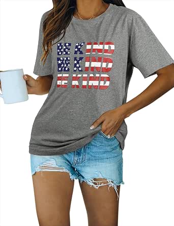 Women's Be Kind Vintage Short Sleeve Tee - Cute Casual Graphic Top For Everyday Wear