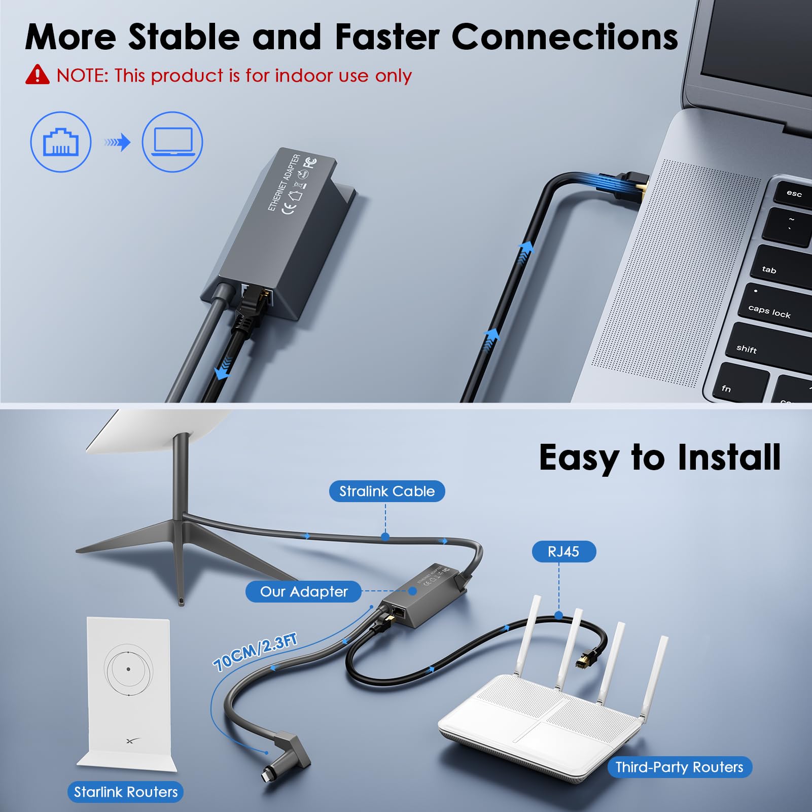 Amazon.com: Starlink Ethernet Adapter Gen 2 for Wired External