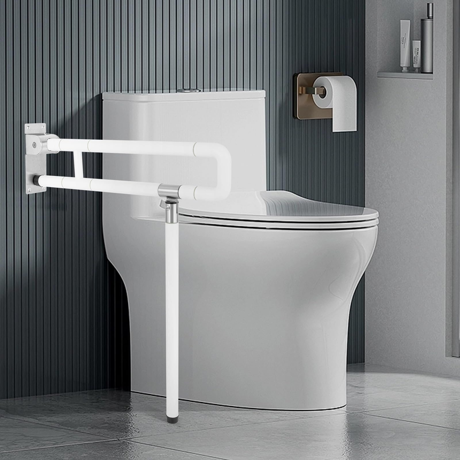 Asidero Ducha Barra de Apoyo for Inodoro de 23,6 Pulgadas, Plegable, de Acero Inoxidable Asidero BañO