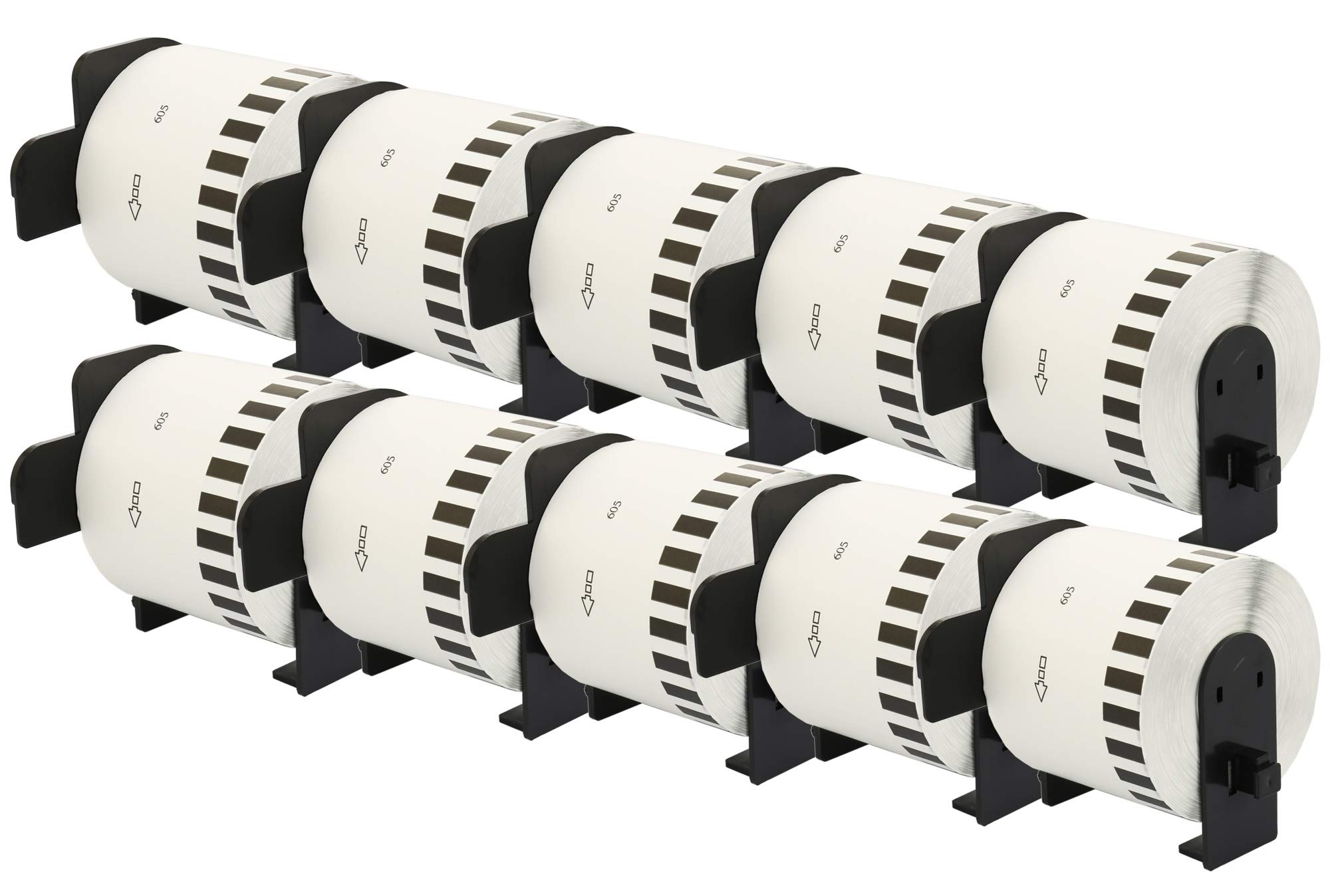 10 Compatible Rolls DK44605 DK-44605 62mm x 30.48m Continuous Removable Yellow Labels for P-Touch QL-500 QL-550 QL-560 570 QL-700 QL-800 QL-810W QL-820NWB QL-1050 QL-1060N QL-1100 QL-1110NWB
