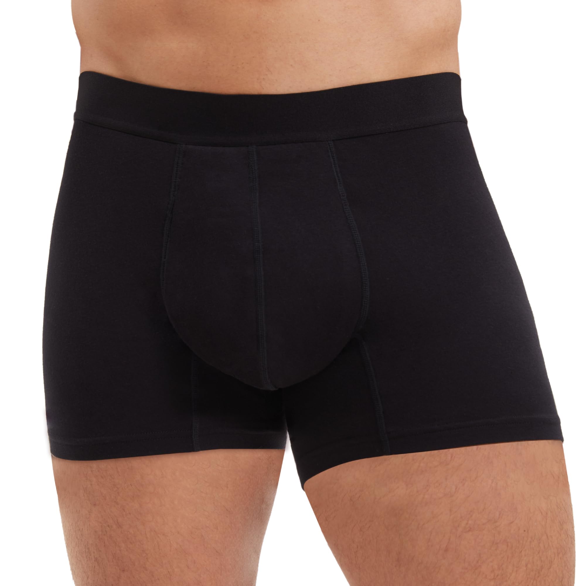IRISMORII Mens Leak Proof Underwear Washable Adult Bladder Protection Incontinence Absorbent Trunk 60 ML Absorbency (Black XL)