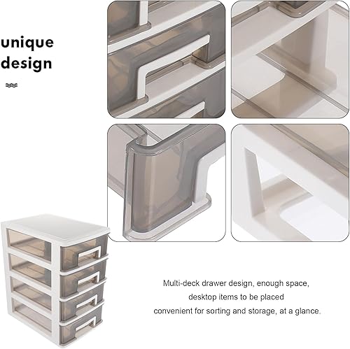 Miniatura 8 de Cajones de almacenamiento de plástico de escritorio, caja de cajón de escritorio, unidad de cajón de plástico apilable, estante de almacenamiento de