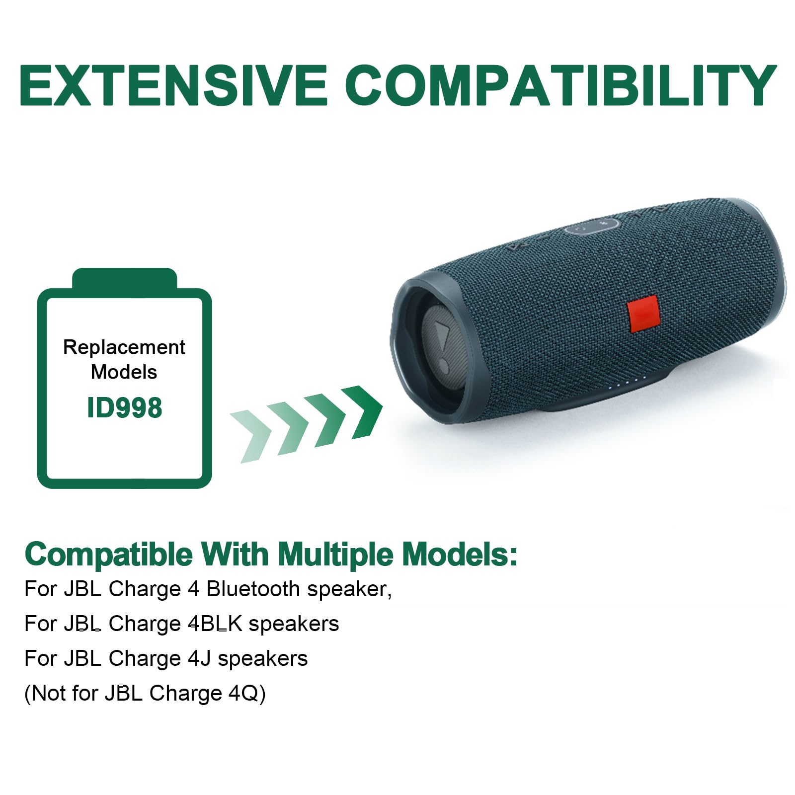 7800mAh Batería Compatible con JBL Charge 4, JBL Charge 4J, JBL Charge 4BLK Speaker Batería de Repuesto