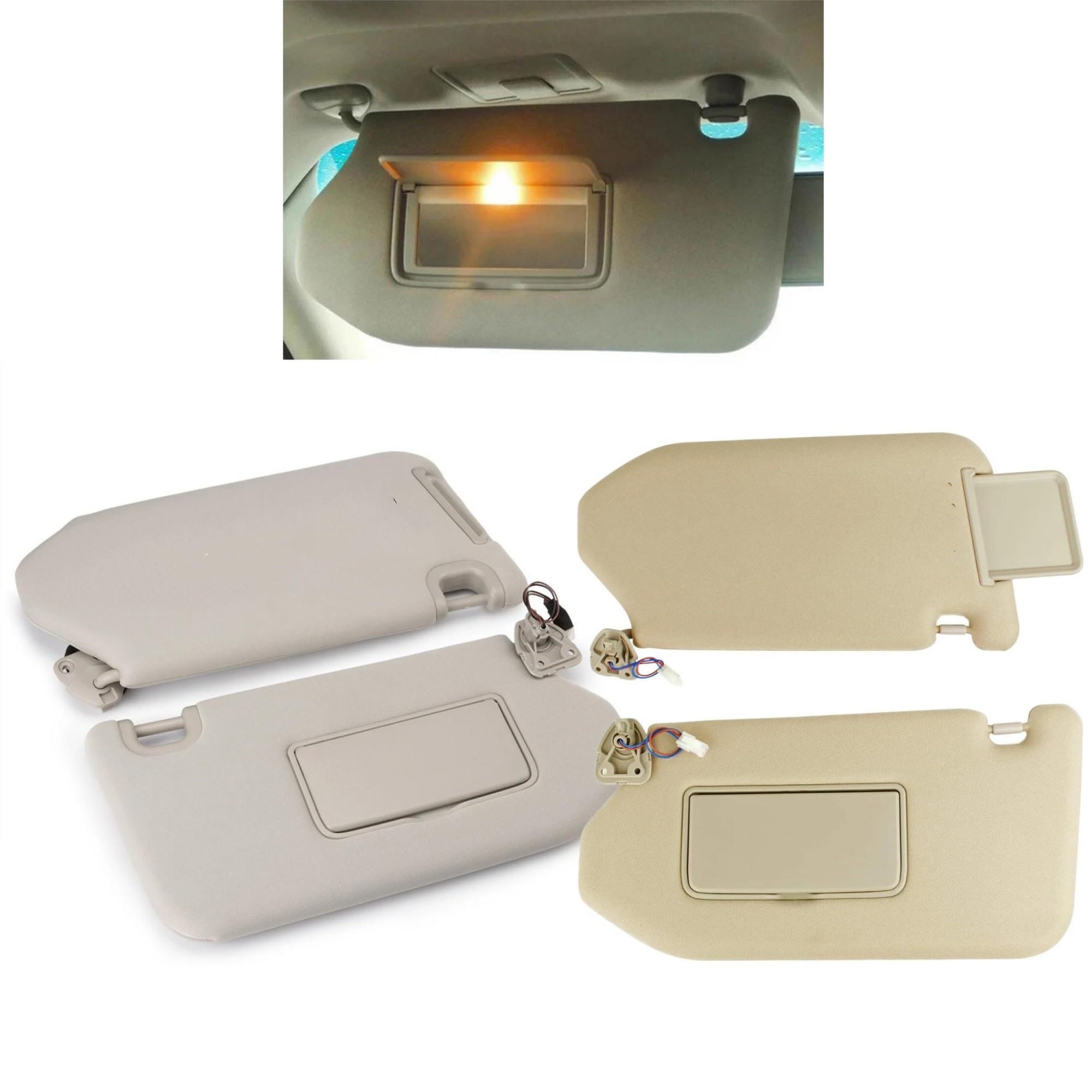 Panel Visera Delantera Coche Lado Conductor Pasajero para Nissan para Pathfinder 2013-2018 para Infiniti QX60 JX35(Beige Left Side)