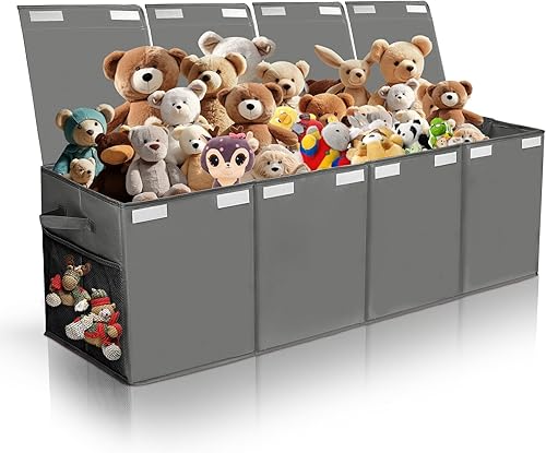 Cofre de juguetes extragrande, caja de juguetes de 50 x 15 x 12 pulgadas para niños y niñas, organizador de almacenamiento de juguetes plegable y